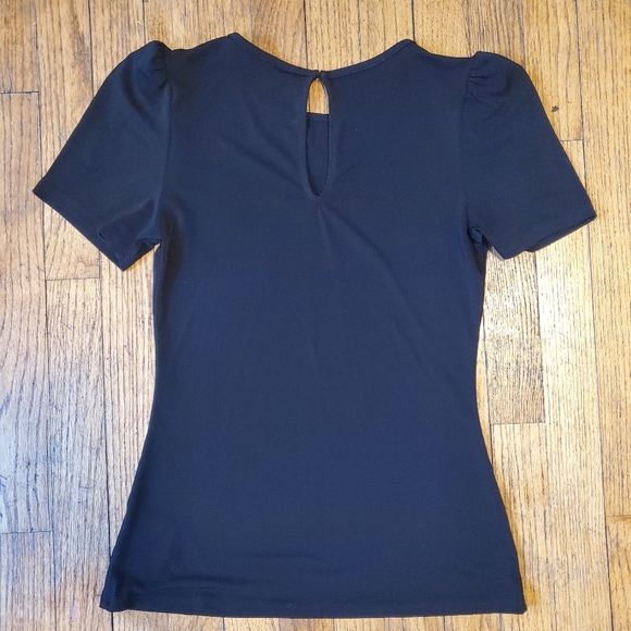 CLOSET CLOSING 7/31 Express Black Puff Sleeve Top Size Small - Picture 4 of 6